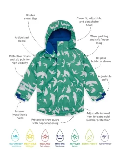 Muddy Puddles Green Waterproof Kids Ski Jacket