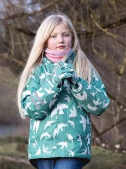 Muddy Puddles Green Waterproof Kids Ski Gloves