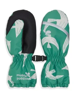 Muddy Puddles Green Waterproof Kids Ski Mittens