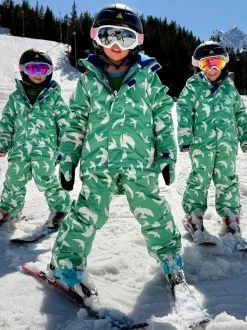 Muddy Puddles Green Waterproof Kids Ski Mittens