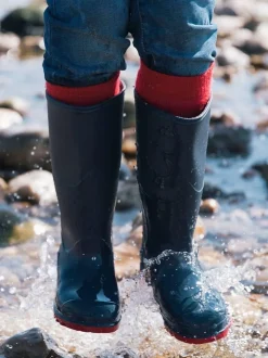 Muddy Puddles Navy Blue Classic Waterproof Wellies