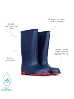 Muddy Puddles Navy Blue Classic Waterproof Wellies
