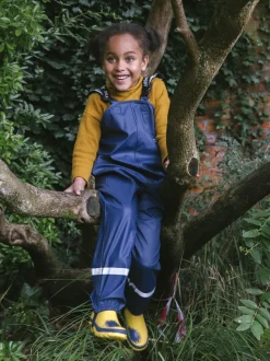 Muddy Puddles Navy Blue Rainy Day Waterproof Dungarees