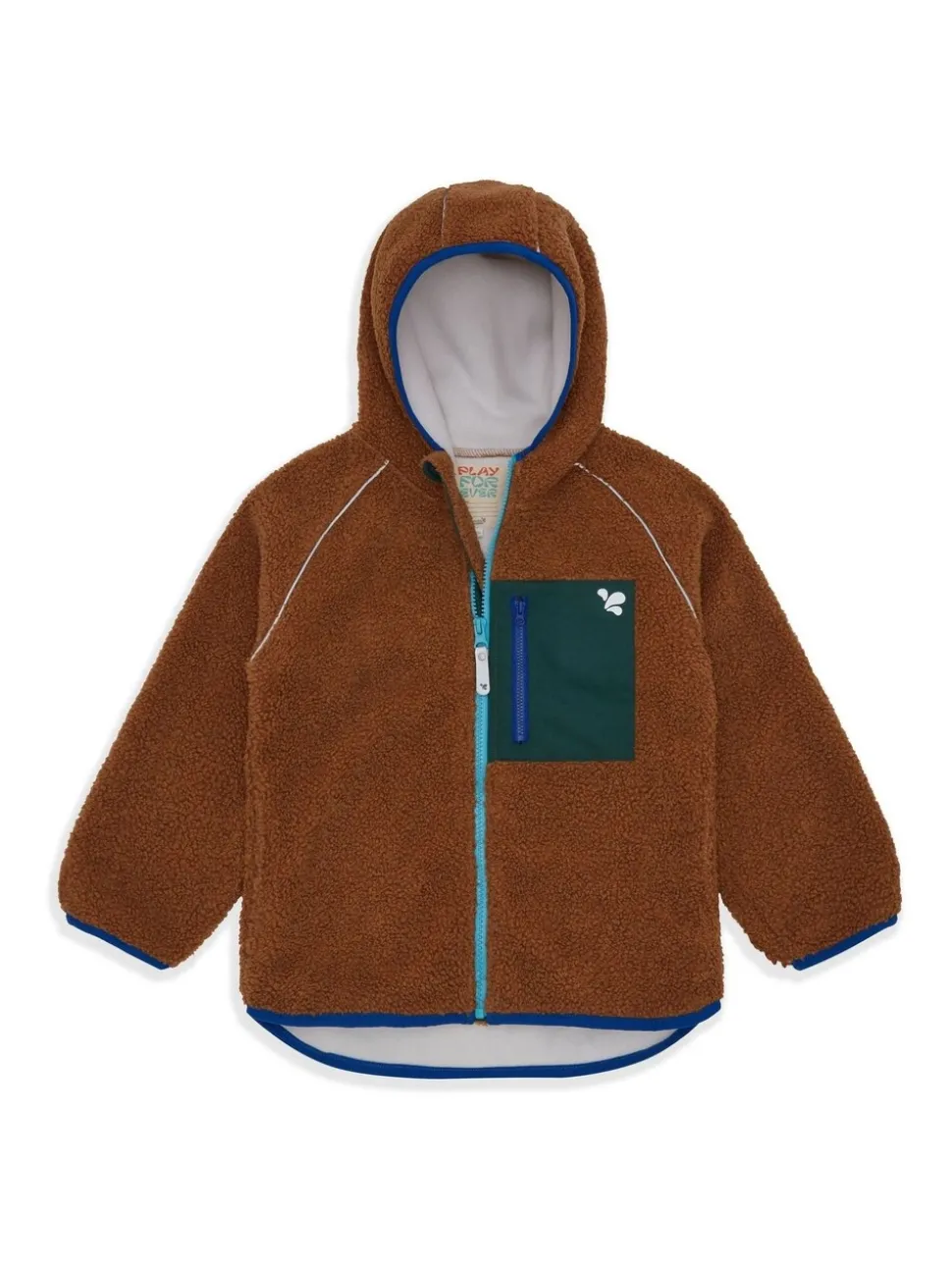 Muddy Puddles Orange Borg Fleece Zip Jacket