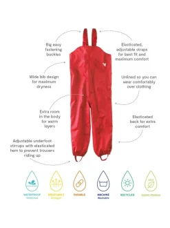 Muddy Puddles Red Originals Waterproof Dungarees