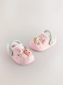 Multi Faux Fur Lined Clog Slippers