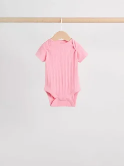 Multi Pastel 5 Pack Short Sleeve Baby Bodysuits
