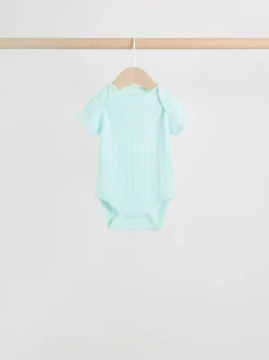 Multi Pastel 5 Pack Short Sleeve Baby Bodysuits