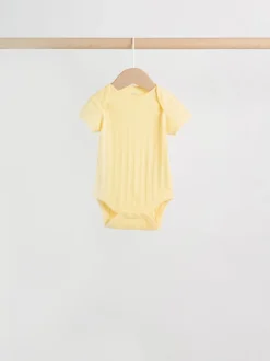 Multi Pastel 5 Pack Short Sleeve Baby Bodysuits