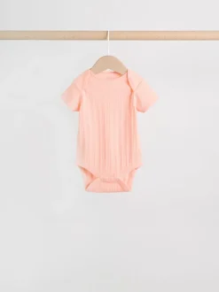 Multi Pastel 5 Pack Short Sleeve Baby Bodysuits