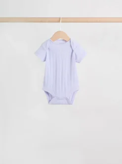 Multi Pastel 5 Pack Short Sleeve Baby Bodysuits