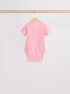 Multi Pastel 5 Pack Short Sleeve Baby Bodysuits