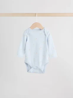Multi Pastel Character 5 Pack Long Sleeve Baby Bodysuits