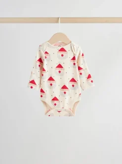 Multi Baby Christmas Bodysuits 3 Pack