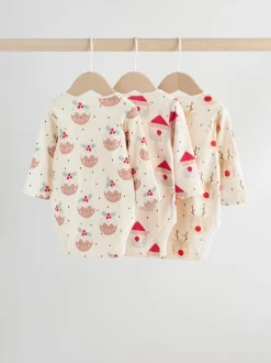 Multi Baby Christmas Bodysuits 3 Pack