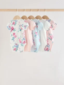 Multi Baby Short Sleeve Bodysuits 5 Pack