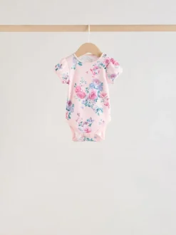 Multi Baby Short Sleeve Bodysuits 5 Pack