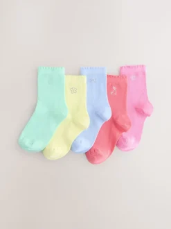 Multi Cotton Rich Diamante Ankle Socks 5 Pack