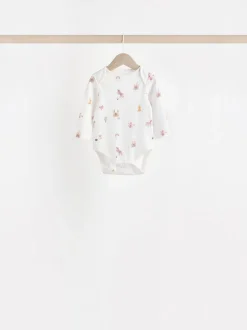 Multi 7 Pack Long Sleeve Baby Bodysuits