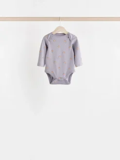 Multi 7 Pack Long Sleeve Baby Bodysuits