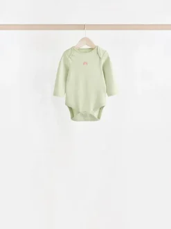 Multi 7 Pack Long Sleeve Baby Bodysuits