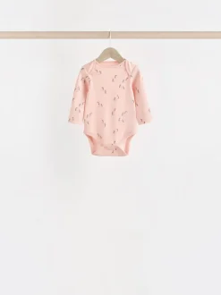 Multi 7 Pack Long Sleeve Baby Bodysuits