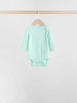 Multi 5 Pack Long Sleeve Baby Bodysuits