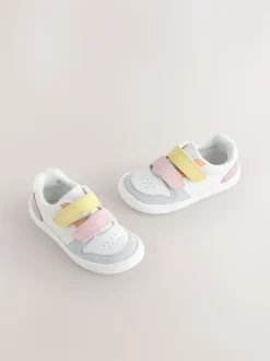 Multi Pastel Barefoot Leather Touch Fastening Trainers