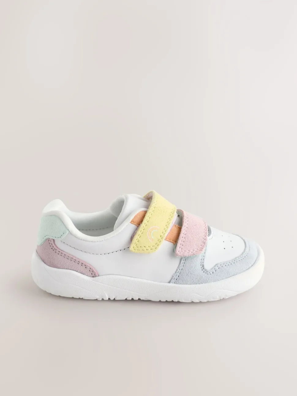 Multi Pastel Barefoot Leather Touch Fastening Trainers