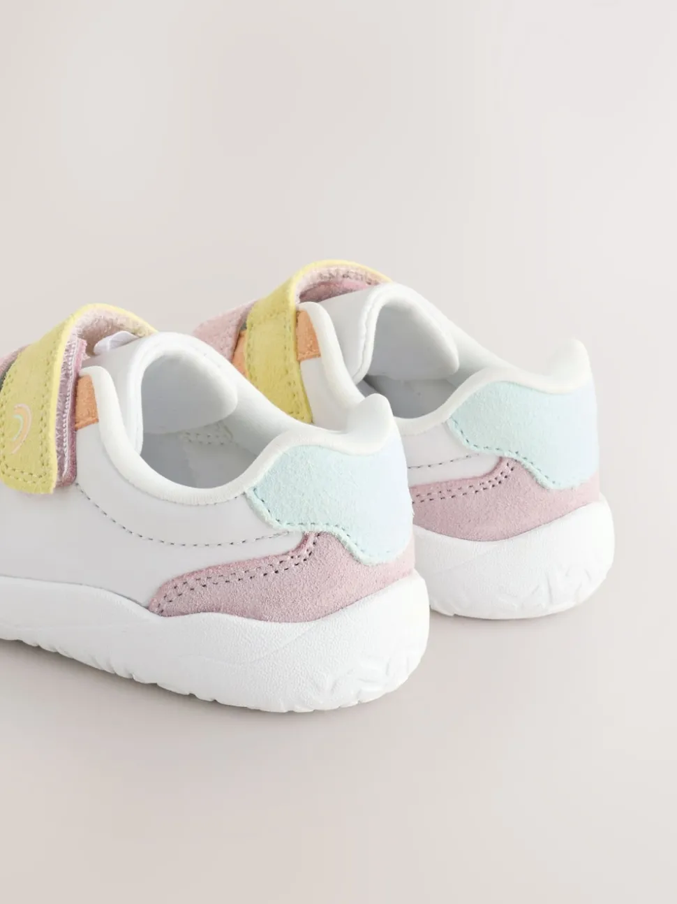Multi Pastel Barefoot Leather Touch Fastening Trainers