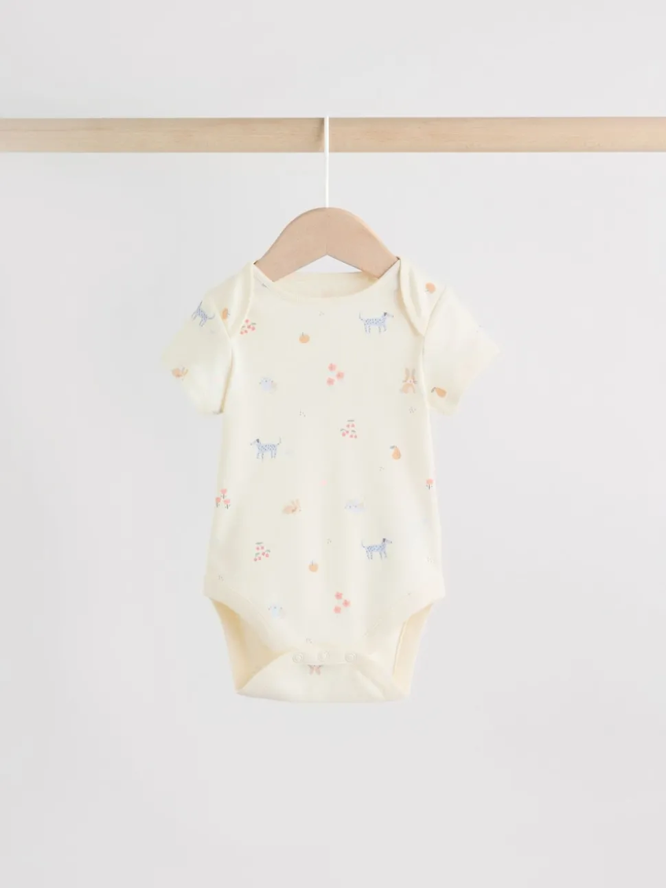 Multi Pastel Character 7 Pack Short Sleeve Baby Bodysuits