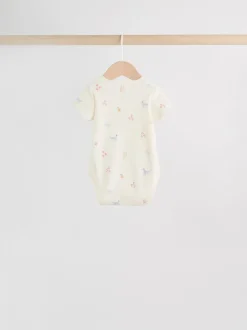 Multi Pastel Character 7 Pack Short Sleeve Baby Bodysuits