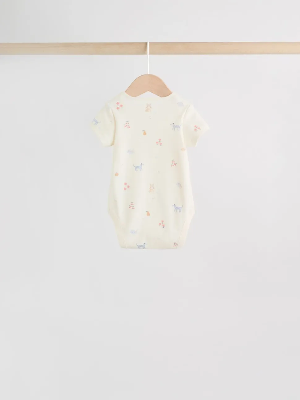 Multi Pastel Character 7 Pack Short Sleeve Baby Bodysuits