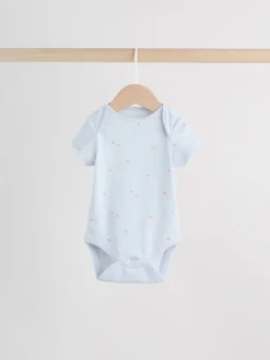 Multi Pastel Character 7 Pack Short Sleeve Baby Bodysuits
