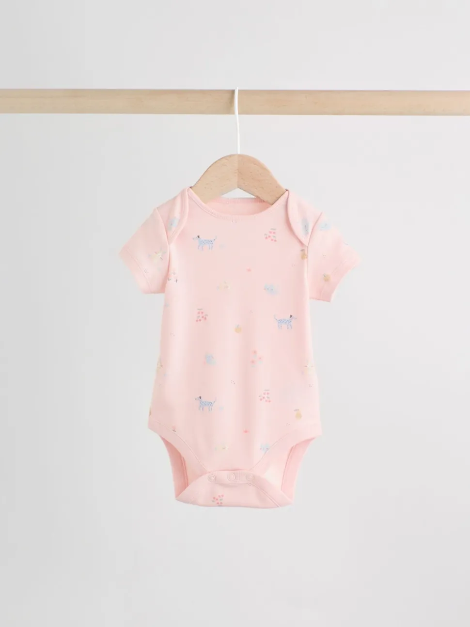 Multi Pastel Character 7 Pack Short Sleeve Baby Bodysuits