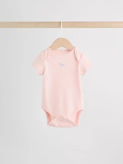 Multi Pastel Character 7 Pack Short Sleeve Baby Bodysuits