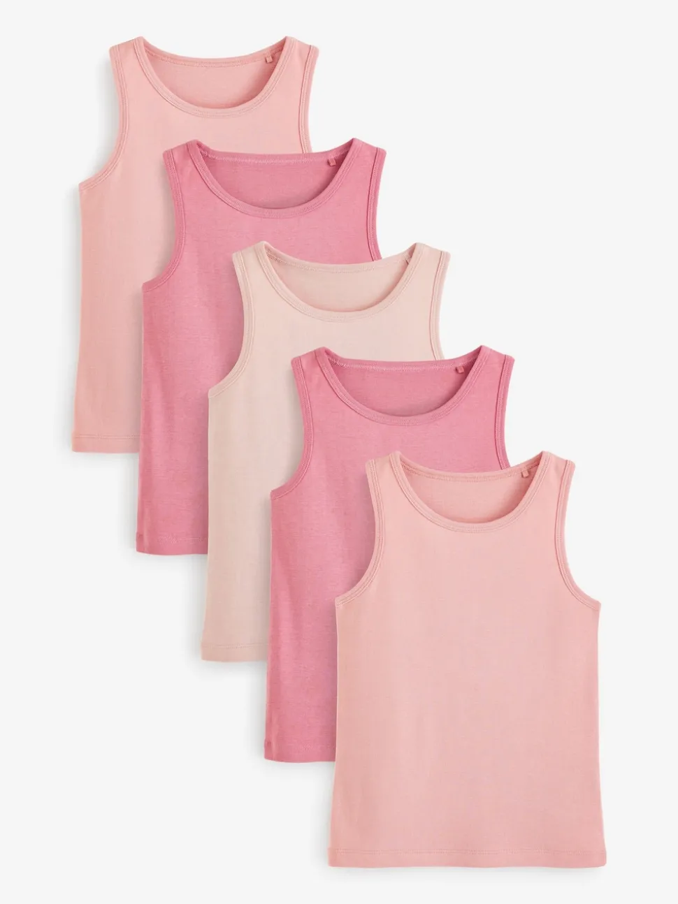 Multi Pastel 100% Cotton Vests 5 Pack (1.5-16yrs)