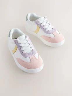 Multi Pastel Elastic Lace Trainers
