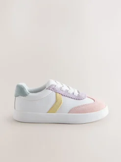 Multi Pastel Elastic Lace Trainers