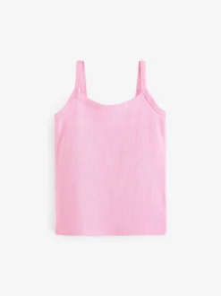Multi Pastel Rib Cami Vest 5 Pack (2-16yrs)