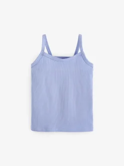 Multi Pastel Rib Cami Vest 5 Pack (2-16yrs)