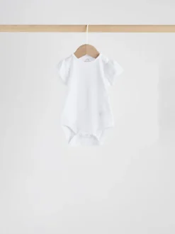 Multi Pastel Short Sleeve Pointelle Baby Bodysuits 5 Pack
