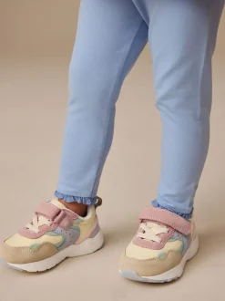 Multi Pastel Standard Fit (F) Elastic Lace Touch Fasten Trainers