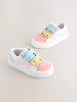 Multi Pastel Standard Fit (F) Touch Fastening Trainers