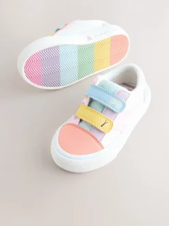 Multi Pastel Standard Fit (F) Touch Fastening Trainers