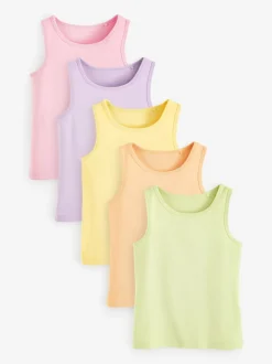 Multi Pastel Vests 5 Pack (1.5-16yrs)