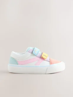Multi Pastel Wide Fit (G) Touch Fastening Trainers