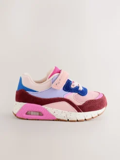 Multi Pink Elastic Lace Chunky Trainers