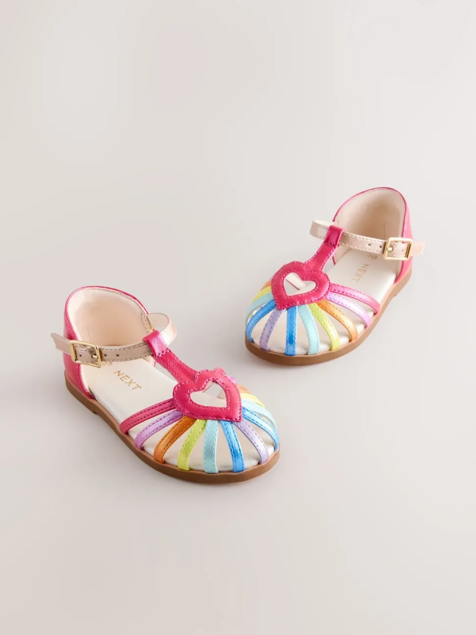 Multi Rainbow Wide Fit (G) Fisherman Heart Occasion Sandals