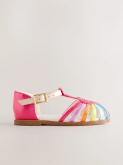 Multi Rainbow Wide Fit (G) Fisherman Heart Occasion Sandals